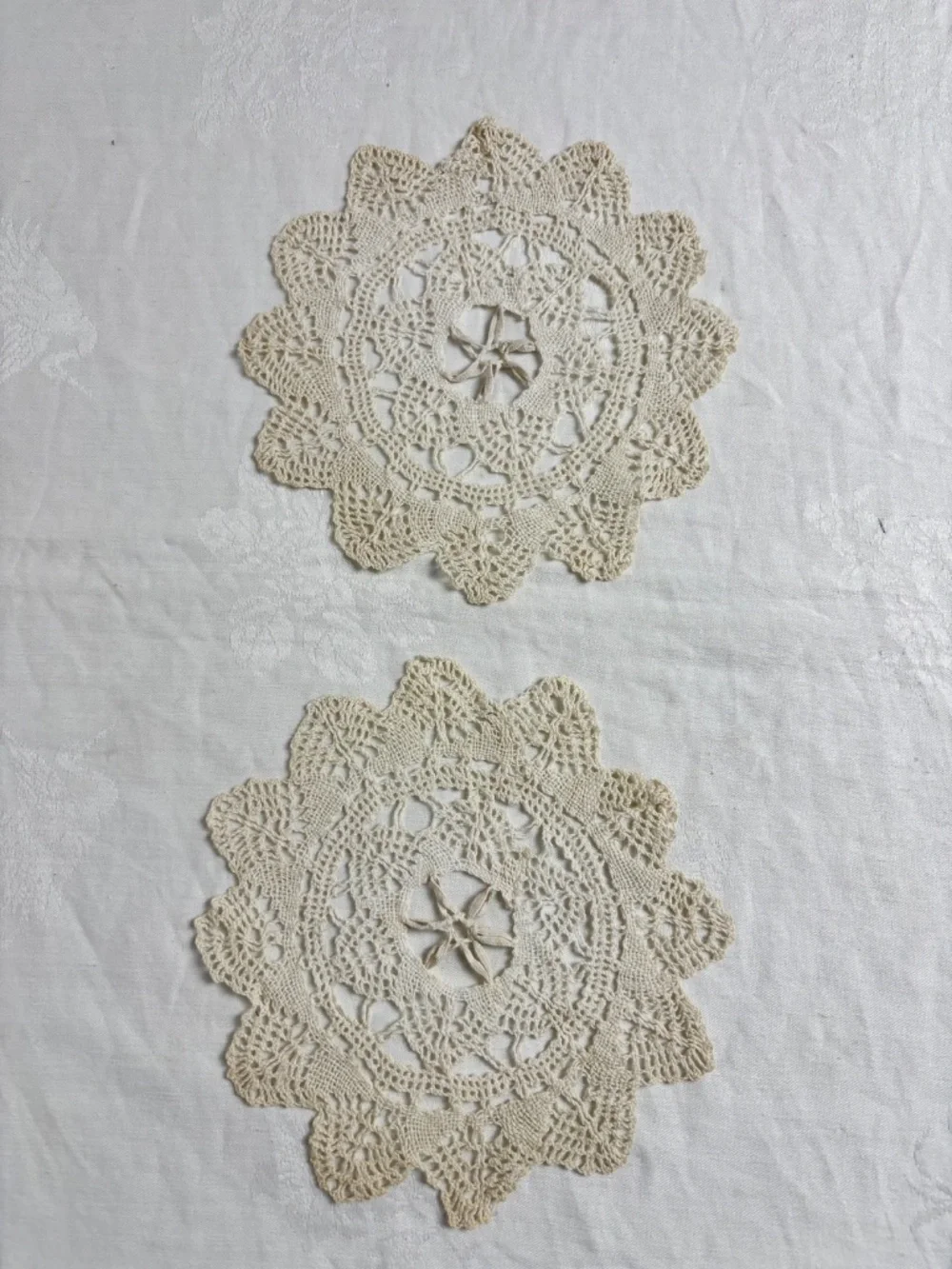 Vintage Handmade Doilies Various Shapes/Set of 9
